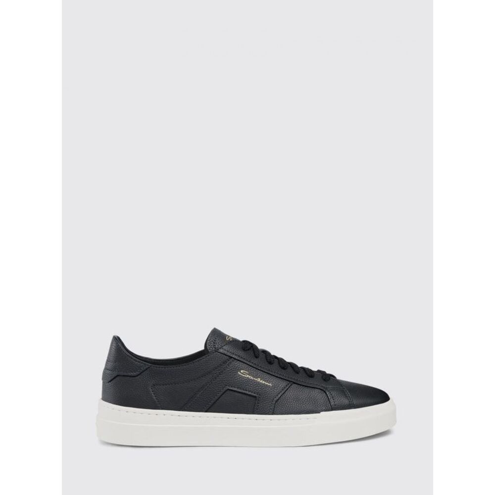 Santoni Men Grained Leather Sneakers Santoni
